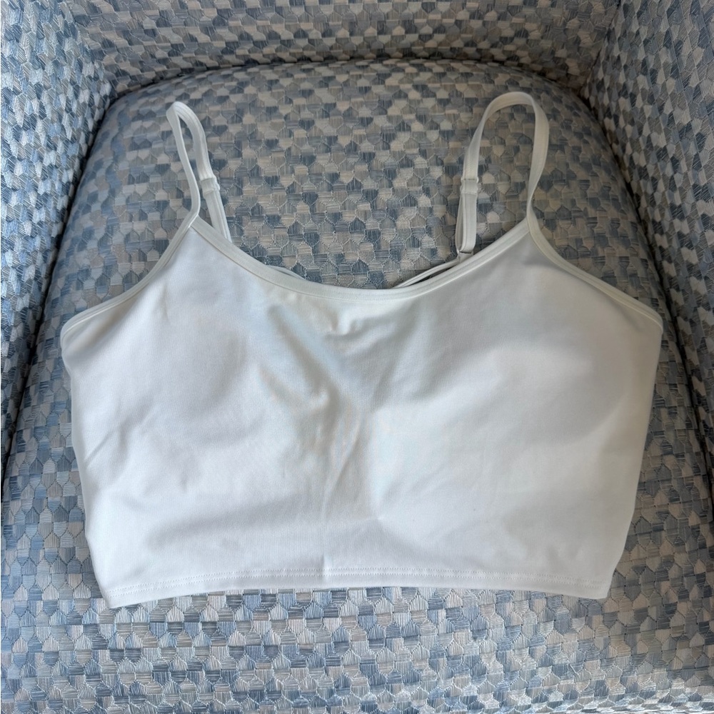 PINK Active sports bra. Ultimate lightly lined. Large.White.Strappy back detail. - Picture 1 of 14